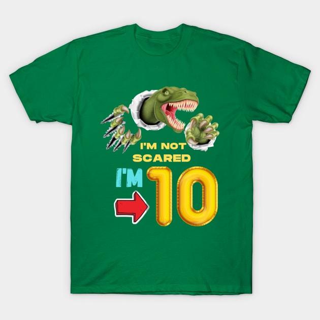 10th Birthday Dinosaur T-Shirt by ALBOYZ